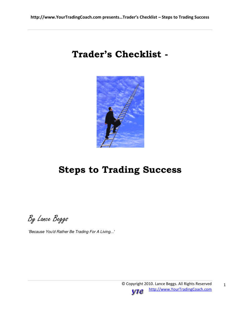 The Trader's Checklist PDF Download