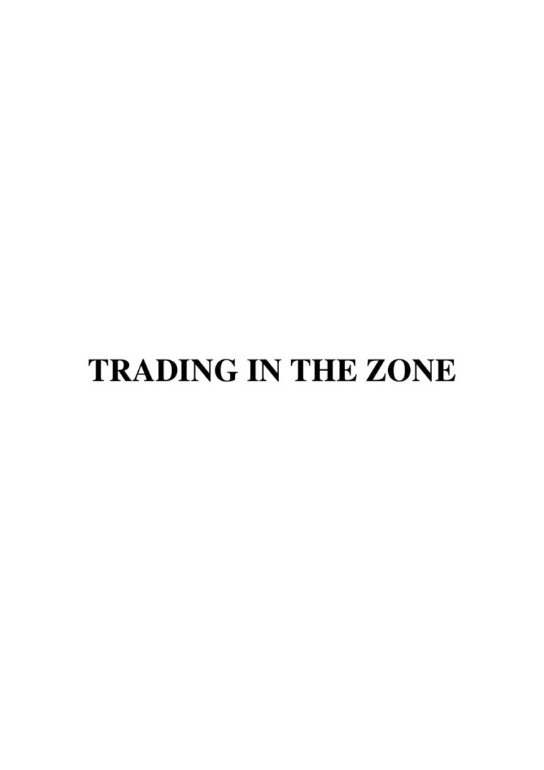 trading in the zone Kitap Kapağı