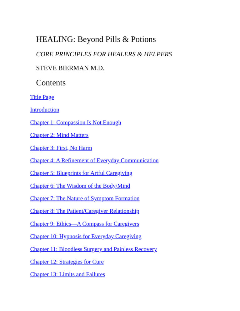 HEALING Beyond Pills and Potions Steve Bierman Kitap Kapağı