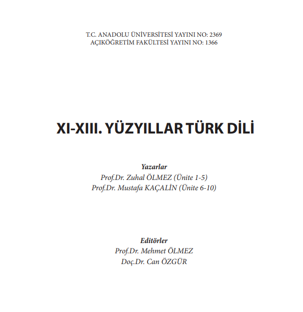 11 - 13. Yüzyıllar Türk Dili PDF