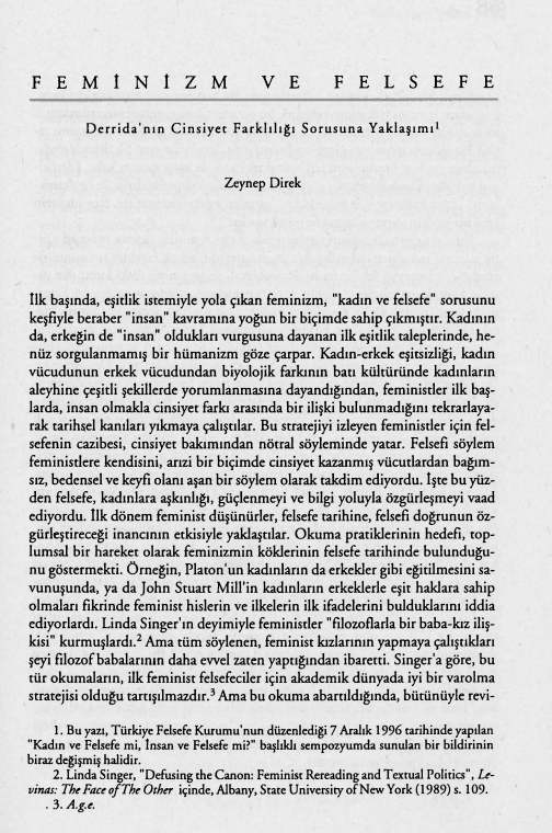 Zeynep Direk - Feminizm ve Felsefe PDF