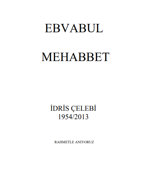 İdris Çelebi - Ebvâbü’l Mehâbbet PDF