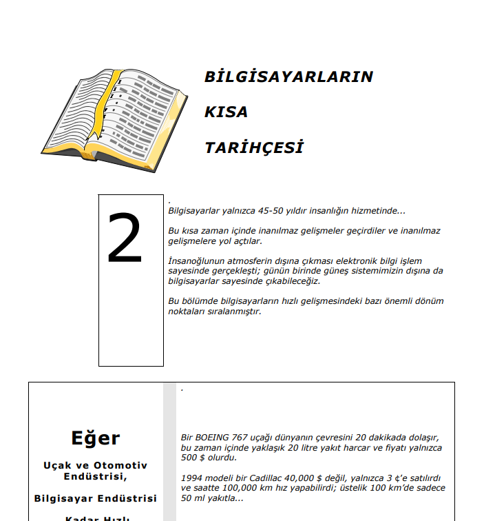Bilgisayarların Kısa Tarihçesi PDF