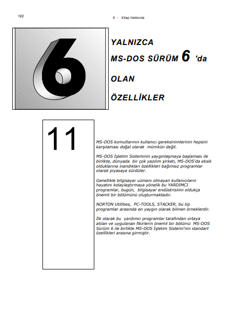Yalnızca MS-DOS Sürüm 6’da Olan Özellikler PDF