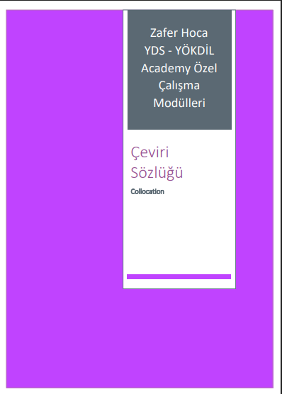 YÖKDİL Academy Özel Çalışma Modülleri Çeviri Sözlüğü