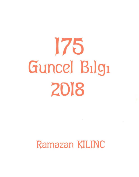 175 Güncel Bilgi KPSS 2018 PDF