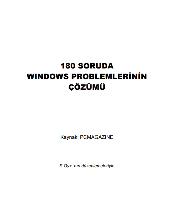 180 Soruda Windows Problemlerinin Çözümü PDF