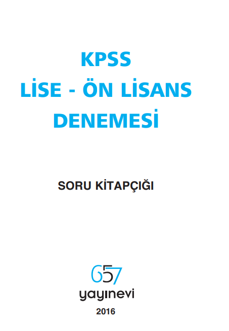 KPSS Lise – Önlisans Denemesi Soru Kitapçığı