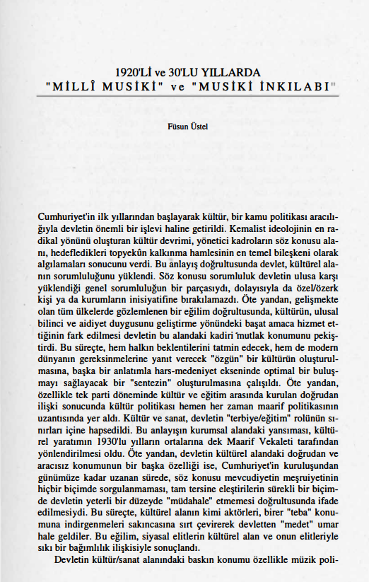 1920’li ve 30’lu Yıllarda Millî Musiki ve Musiki İnkılabı PDF
