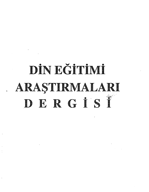 Din Eğitimi Araştırmaları Dergisi