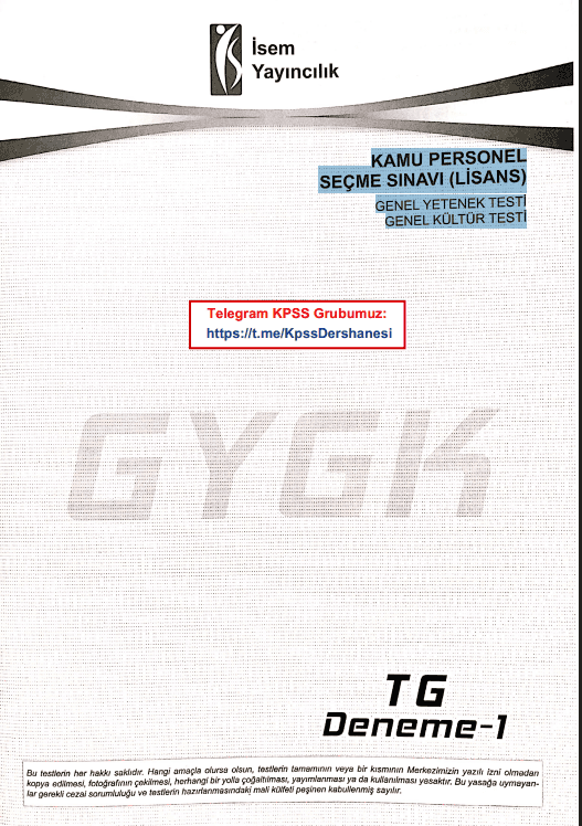 KPSS Lisans – Genel Yetenek ve Genel Kültür Testleri
