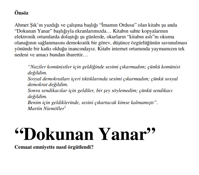 Dokunan Yanar – Cemaat Emniyette Nasıl Örgütlendi? PDF