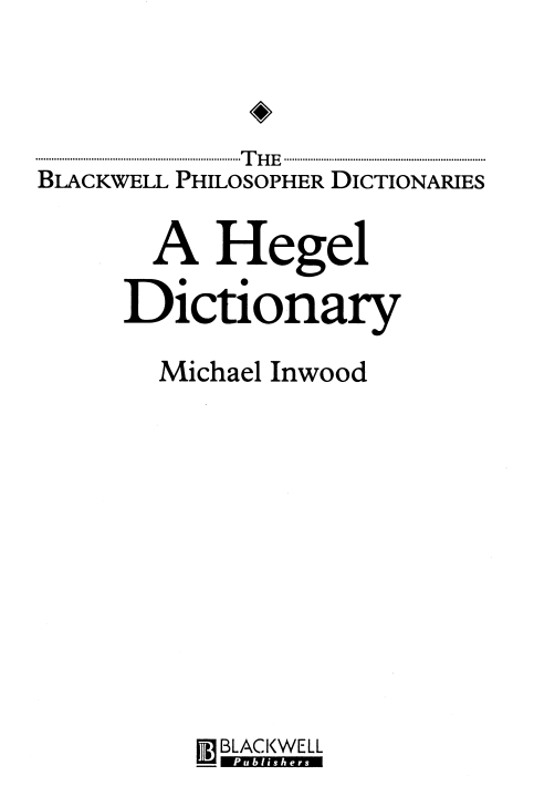 Michael Inwood - A Hegel Dictionary PDF