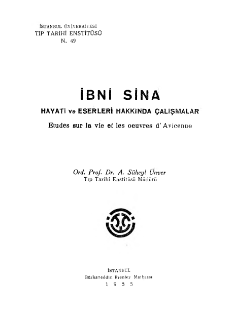 İbni Sina: Hayatı ve Eserleri Hakkında Çalışmalar PDF