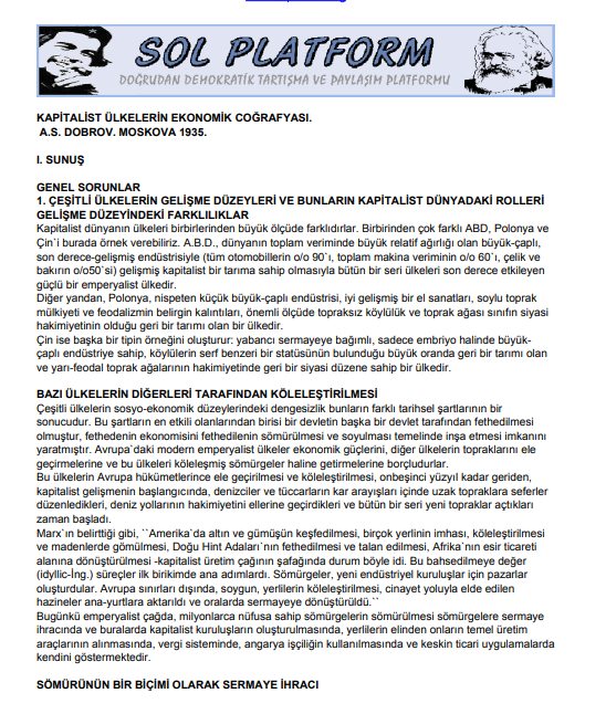 A. S. Dobrov - Kapitalist Ülkelerin Ekonomik Coğrafyası PDF