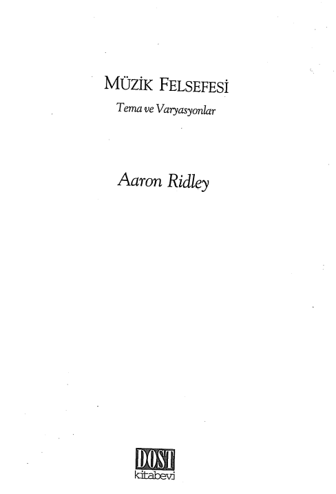 Aaron Ridley - Müzik Felsefesi PDF