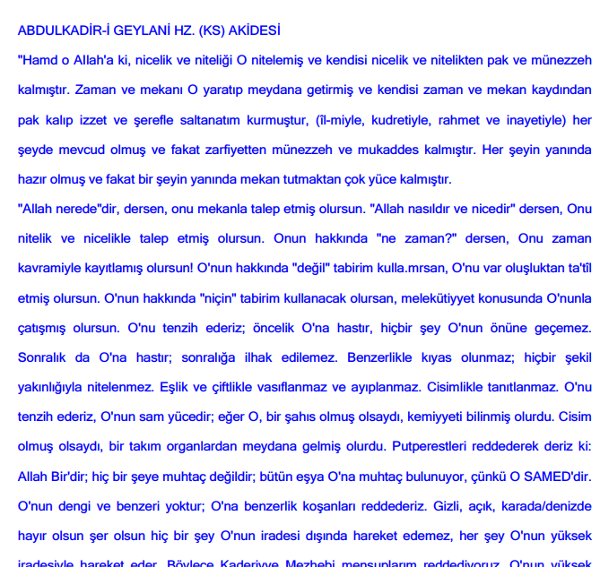 Abdulkadir Geylani - Akide PDF