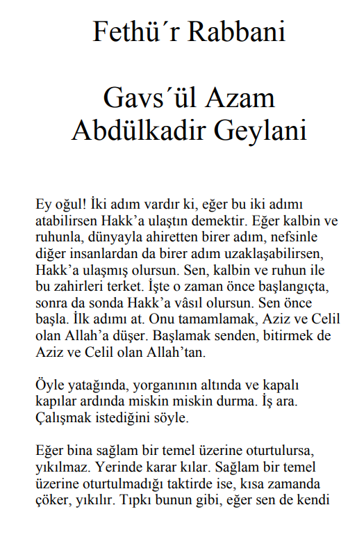 Abdulkadir Geylani - Fethur Rabbani PDF
