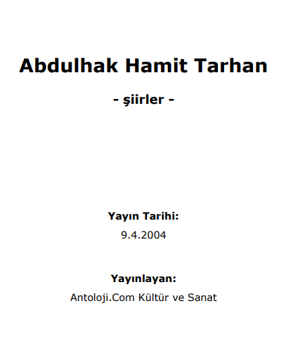 Abdülhak Hamit Tarhan - Şiirleri PDF