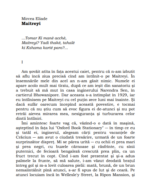 Mircea Eliade - Maitreyi (Romence PDF Kitap)