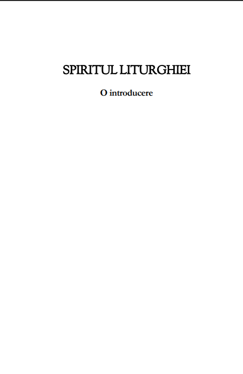 Joseph Ratzinger - Spiritul Liturghiei PDF