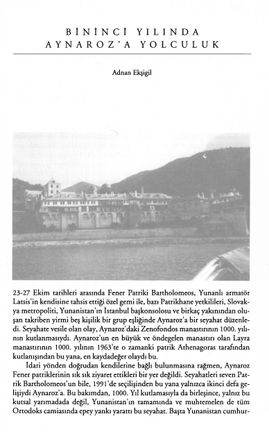 Adnan Ekşigil - Bininci Yılında Aynaroz’a Yolculuk PDF