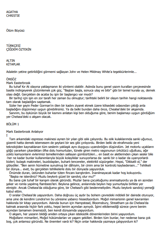 Ölüm Büyüsü PDF - Agatha Christie
