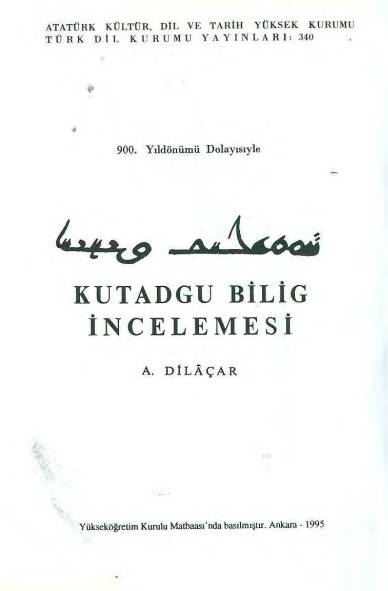 Kutadgu Bilig İncelemesi - Agop Dilâçar PDF