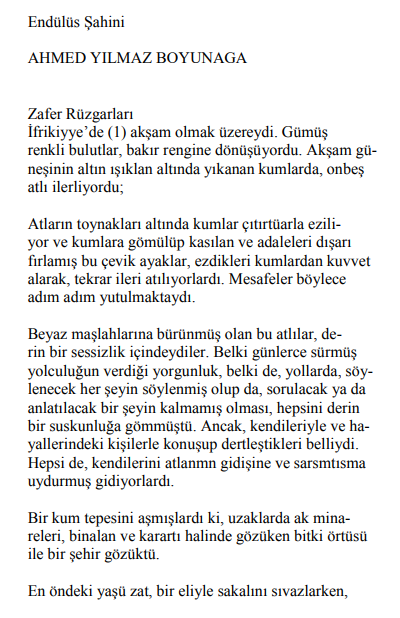 Endülüs Şahini PDF - Ahmed Yılmaz Boyunağa
