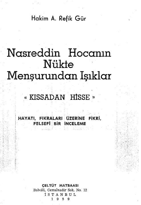 Nasreddin Hoca’nın Nükte Menşurundan Hisseler PDF