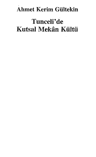 Tunceli’de Kutsal Mekân Kültü PDF
