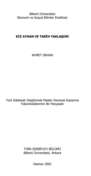 Ece Ayhan ve Tarih Yaklaşımı PDF | Ahmet Orhan