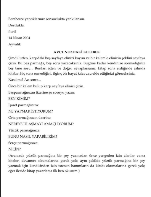 Avucunuzdaki Kelebek PDF | Ahmet Şerif İzgören