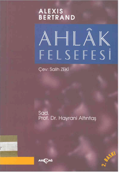 Ahlak Felsefesi PDF | Alexis de Tocqueville