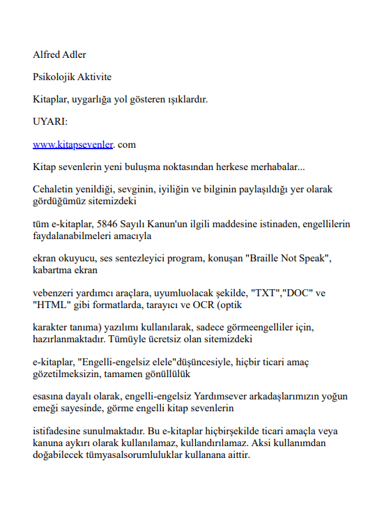 Psikolojik Aktivite PDF | Alfred Adler