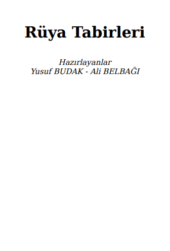 Rüya Tabirleri Kitabı PDF 1620 Sayfa