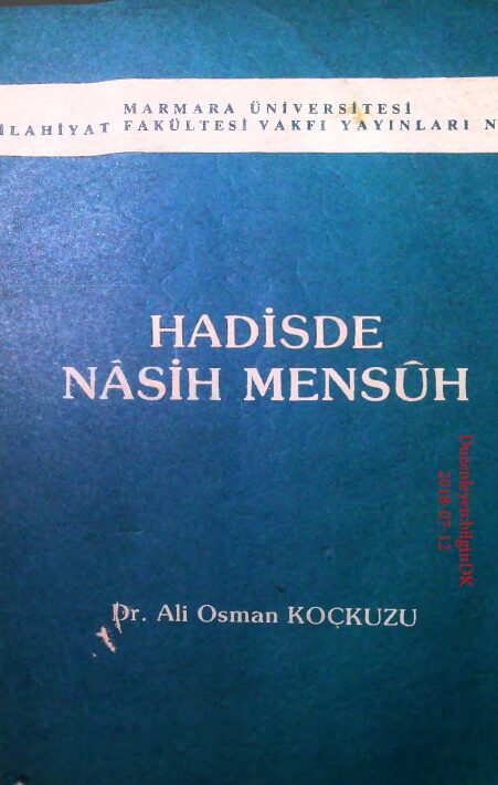 Hadisde Nasih Mensuh PDF | Ali Osman Kockuzu