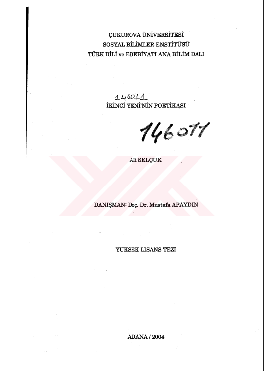 İkinci Yeni’nin Poetikası PDF | Ali Selçuk
