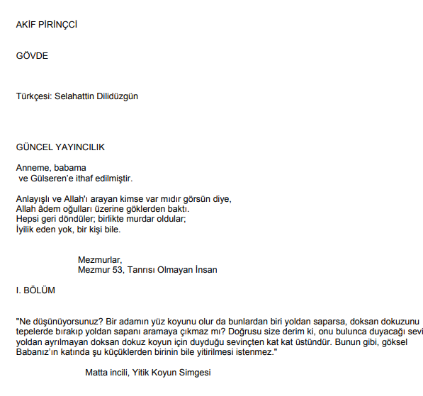 Gövde PDF | Akif Pirinççi