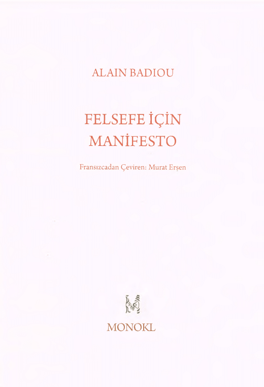 Felsefe İçin Manifesto PDF | Alain Badiou