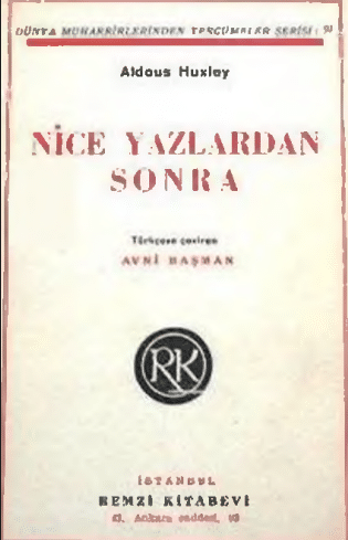 Nice Yazlardan Sonra PDF | Aldous Huxley