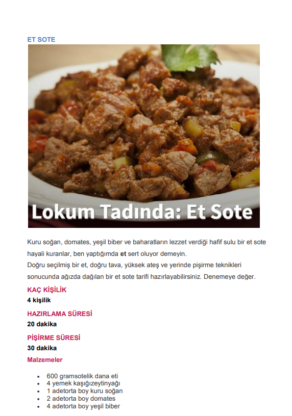 Et Yemekleri: Teknikler ve Pratik Tarifler PDF