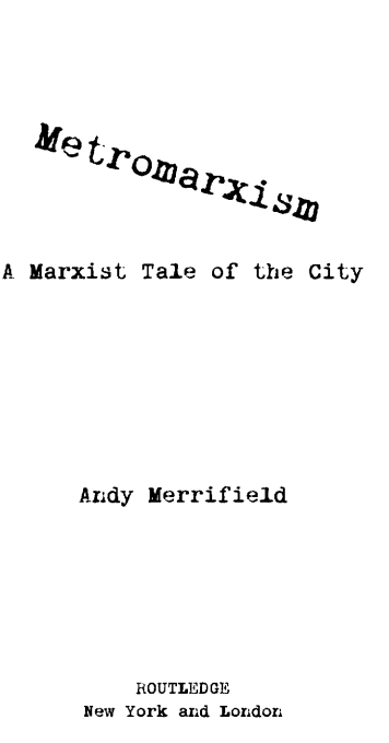 Metromarksizm PDF  – Andy Merrifield