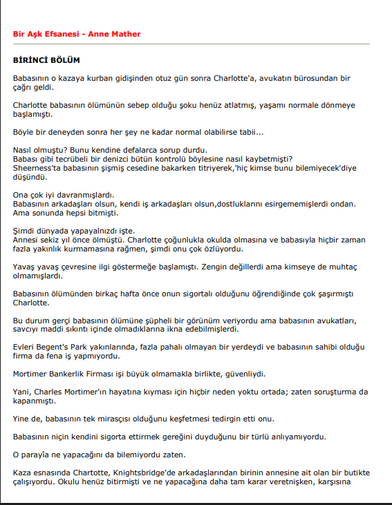 Bir Aşk Efsanesi PDF– Anne Mather