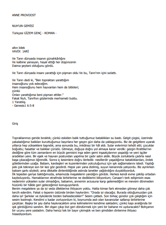 Nuhun Gemisi PDF – Anne Provoost