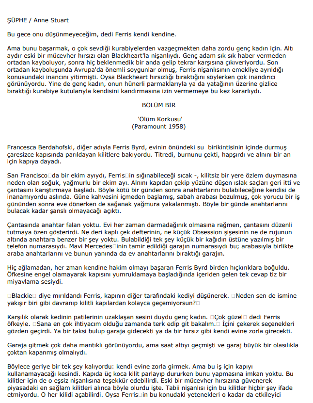 Şüphe PDF – Anne Stuart