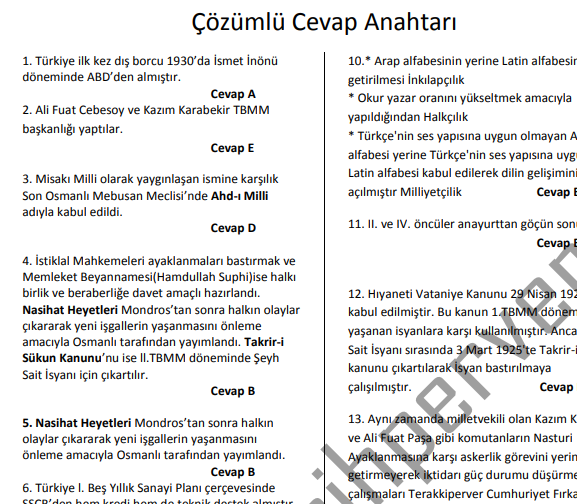 KPSS TarihPerver Çözümlü Cevap Anahtarı PDF 6 KPSS TarihPerver Çözümlü Cevap Anahtarı PDF