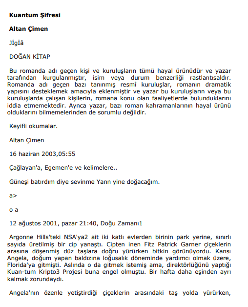 Kuantum Şifresi PDF | Altan Çimen