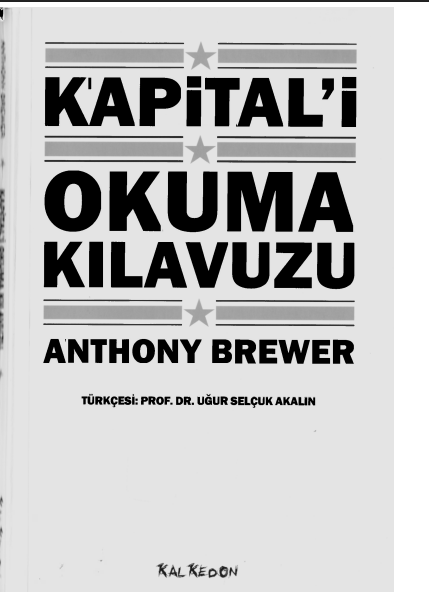 Kapital'i Okuma Kılavuzu PDF – Anthony Brewer