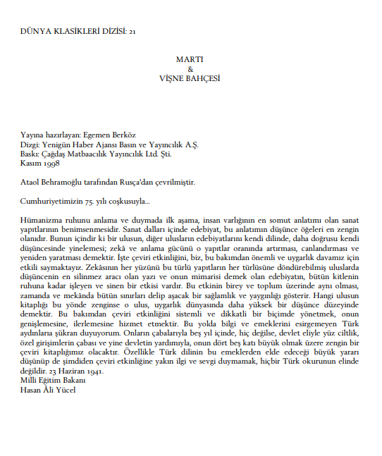 Martı & Vişne Bahçesi PDF - Anton Çehov